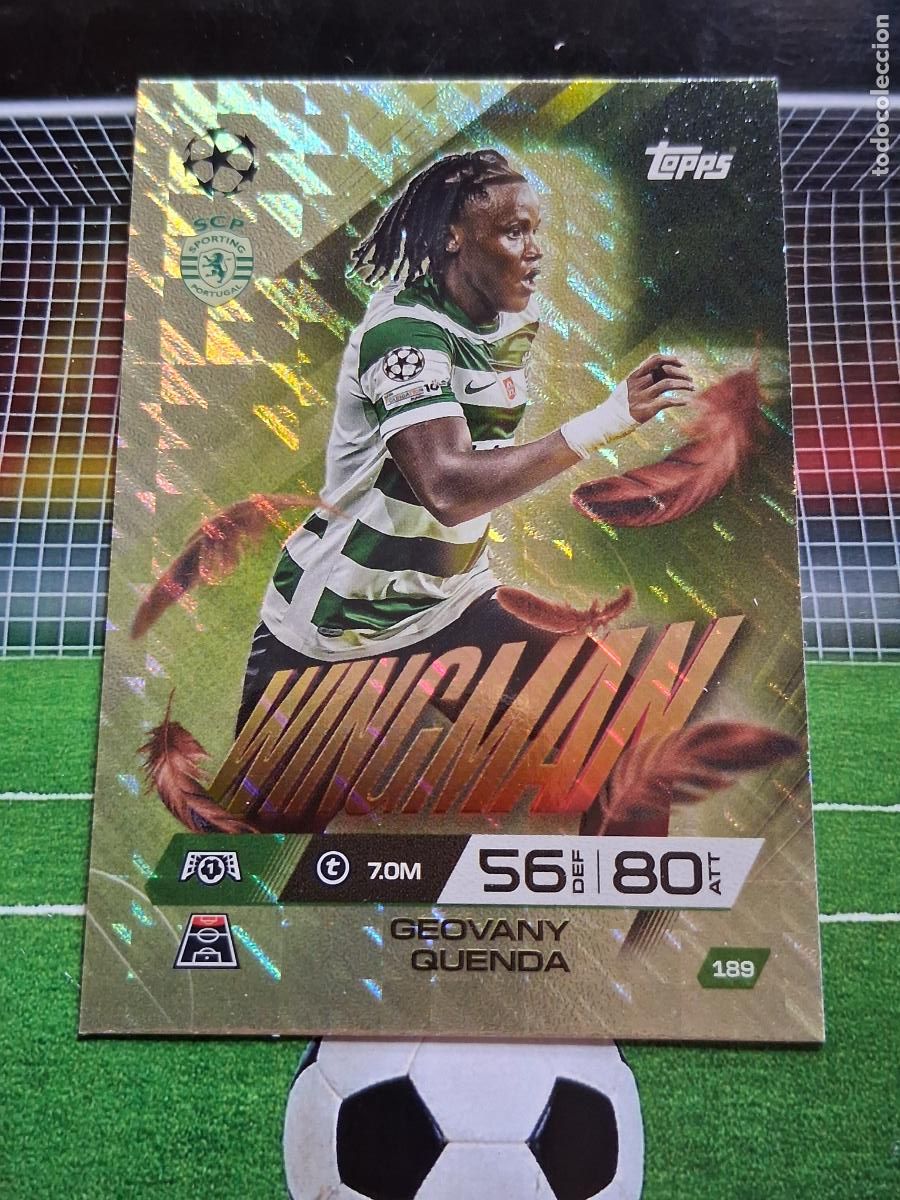 Cartes &agrave; collectionner de Football: 189 GEOVANY QUENDA SPORTING DE PORTUGAL WINGMAN TOPPS MATCH ATTAX EXTRA CHAMPIONS 2025 2026 25 26