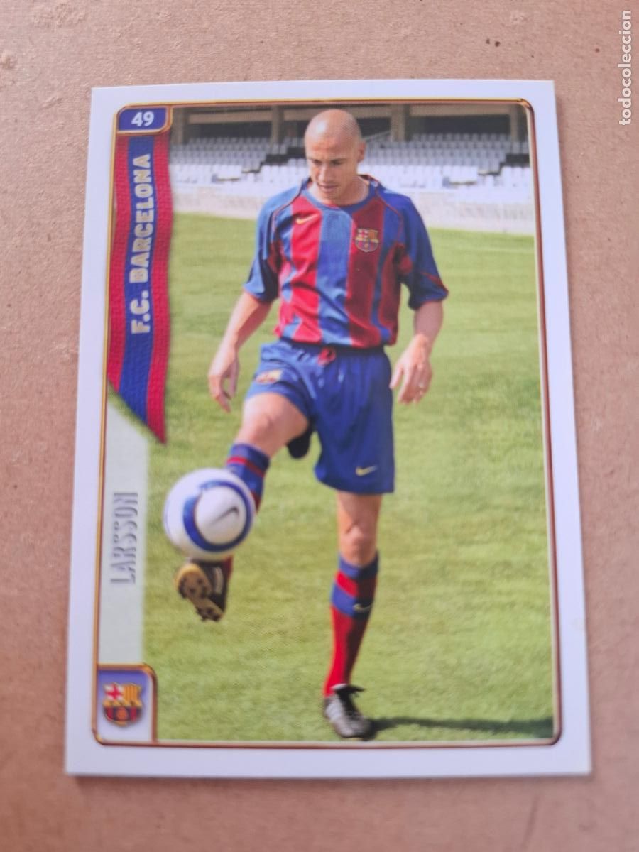 Football Stickers: MUNDICROMO 2004 2005 04 05 - 49 LARSSON ( CORREGIDO ) - FC. BARCELONA