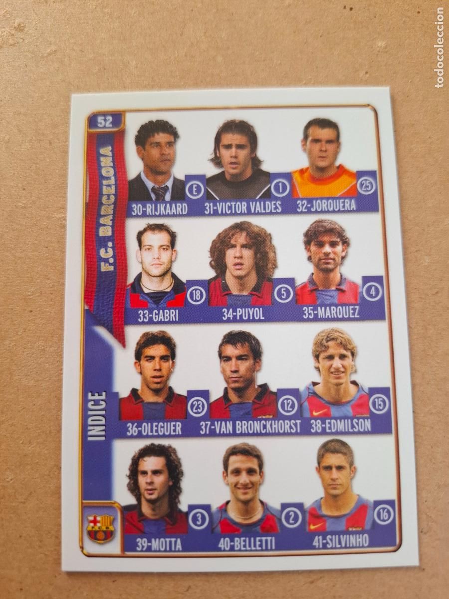 Cromos de f&uacute;tbol: MUNDICROMO 2004 2005 04 05 - 52 &Iacute;NDICE - FC. BARCELONA