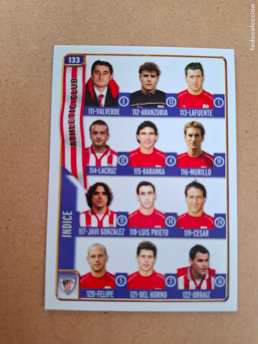 Cromos de f&uacute;tbol: MUNDICROMO 2004 2005 04 05 - 133 &Iacute;NDICE - ATHLETIC CLUB