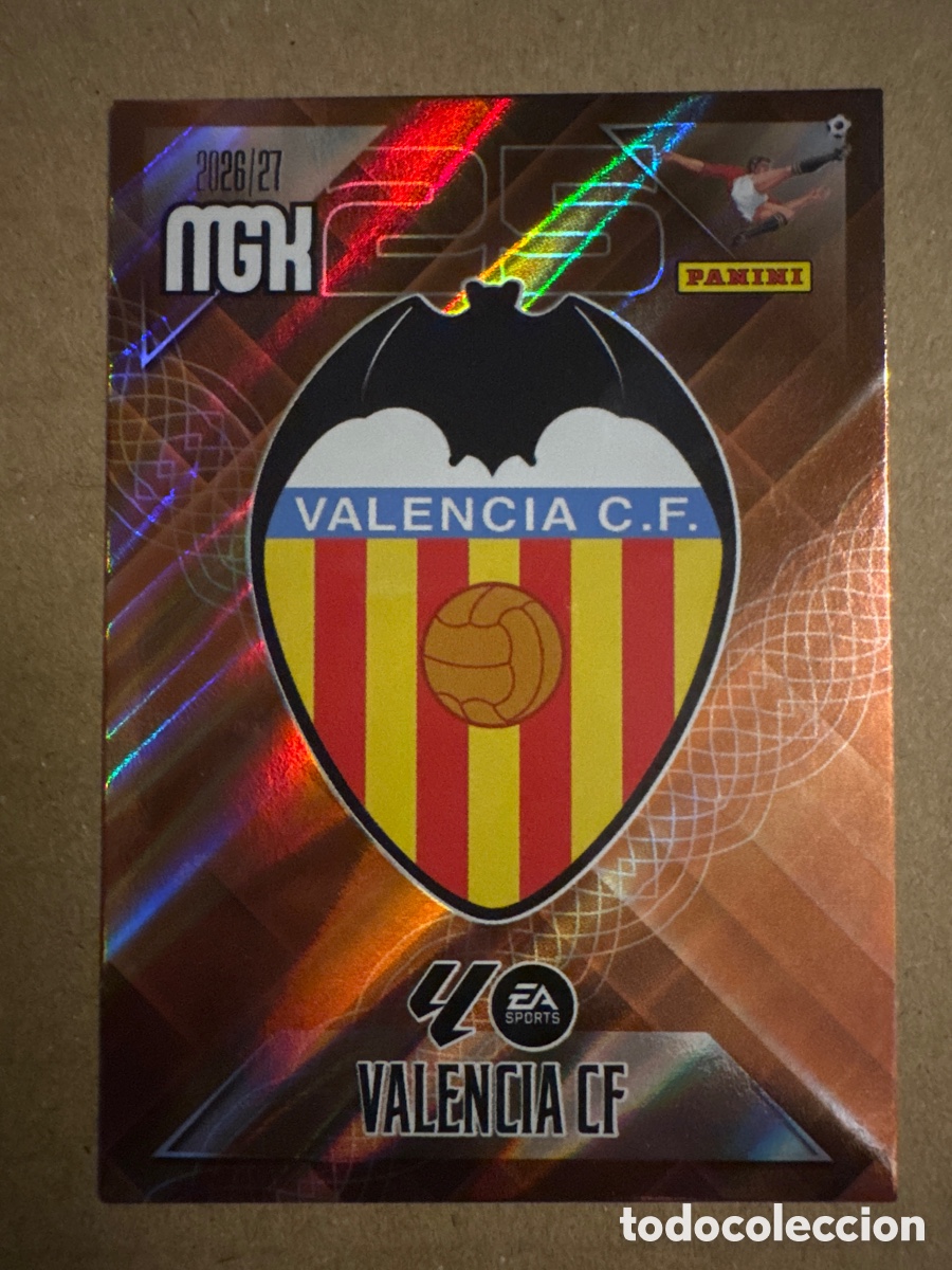 Cromos de f&uacute;tbol: # 343 Escudo Valencia Megacracks 26 27 2026 2027