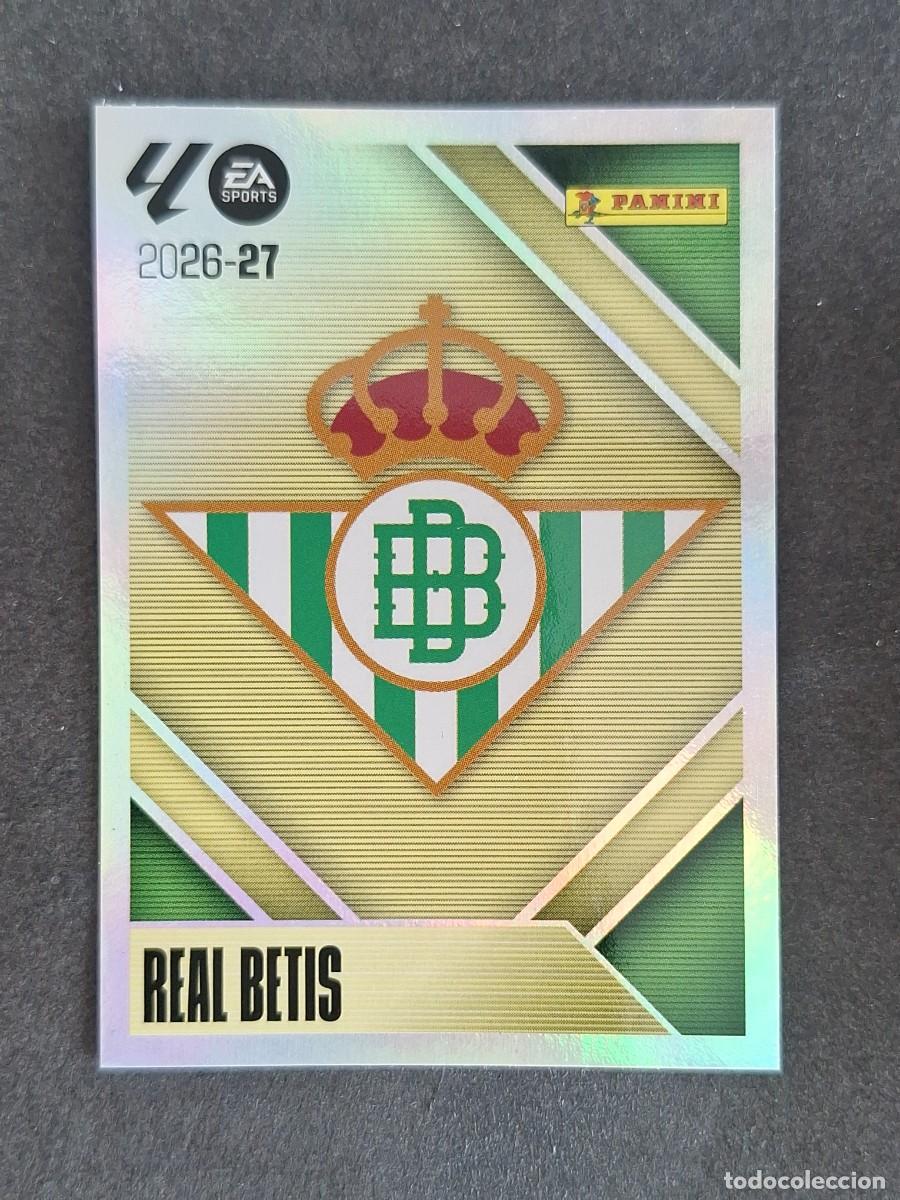Cromos de f&uacute;tbol: L2 ESCUDO REAL BETIS BALOMPIE LIGA ESTE 2026 2027 26 27 NUNCA PEGADO SIN PEGAR