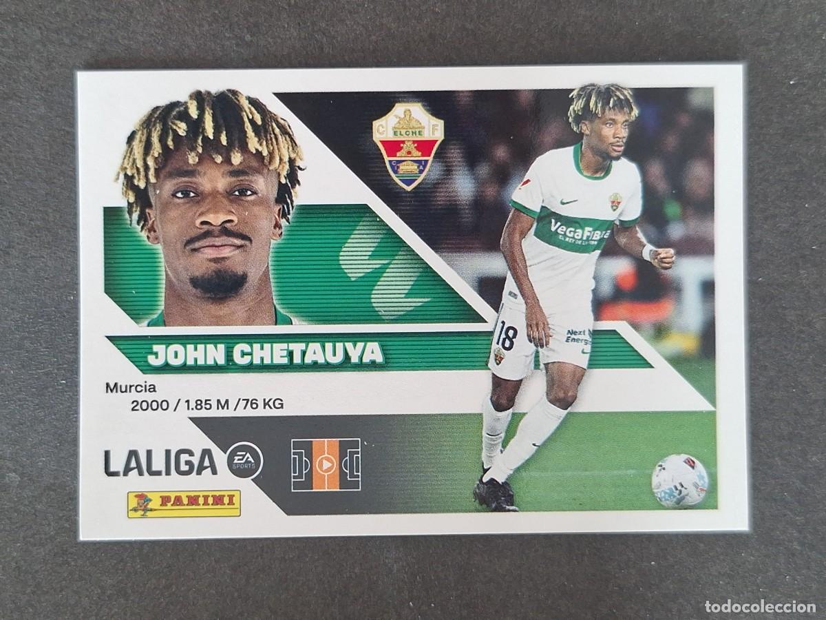 Fu&szlig;ball-Sticker: L2 JOHN CHETAUYA ELCHE C. F. LIGA ESTE 2026 2027 26 27 NUNCA PEGADO SIN PEGAR