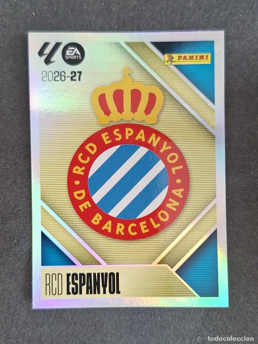 Fu&szlig;ball-Sticker: L2 ESCUDO R. C. D. ESPA&Ntilde;OL LIGA ESTE 2026 2027 26 27 NUNCA PEGADO SIN PEGAR