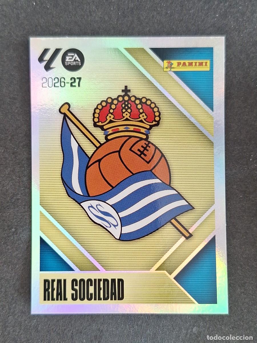 Cromos de f&uacute;tbol: L2 ESCUDO REAL SOCIEDAD LIGA ESTE 2026 2027 26 27 NUNCA PEGADO SIN PEGAR