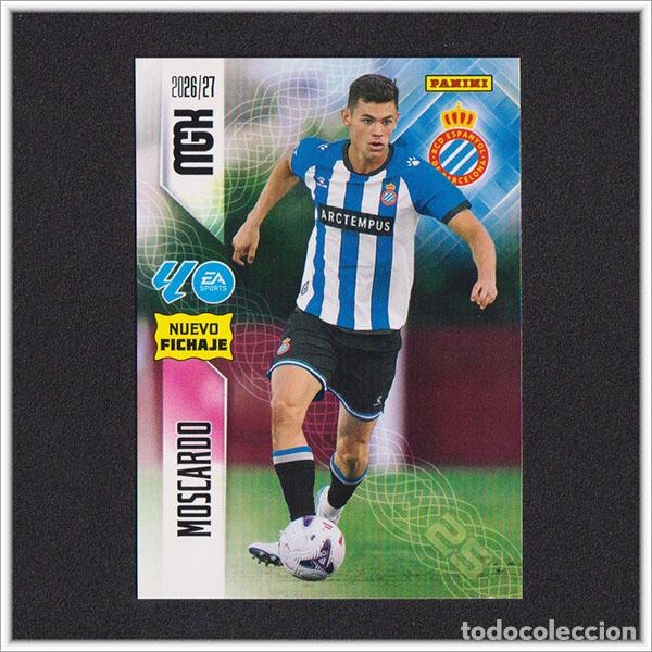 Cromos de f&uacute;tbol: MEGACRACKS 2026 2027 26 27 PANINI MOSCARDO 482 FICHAJE ESPANYOL ALBUM COLECCI&Oacute;N LIGA MGK 2&ordf; ED