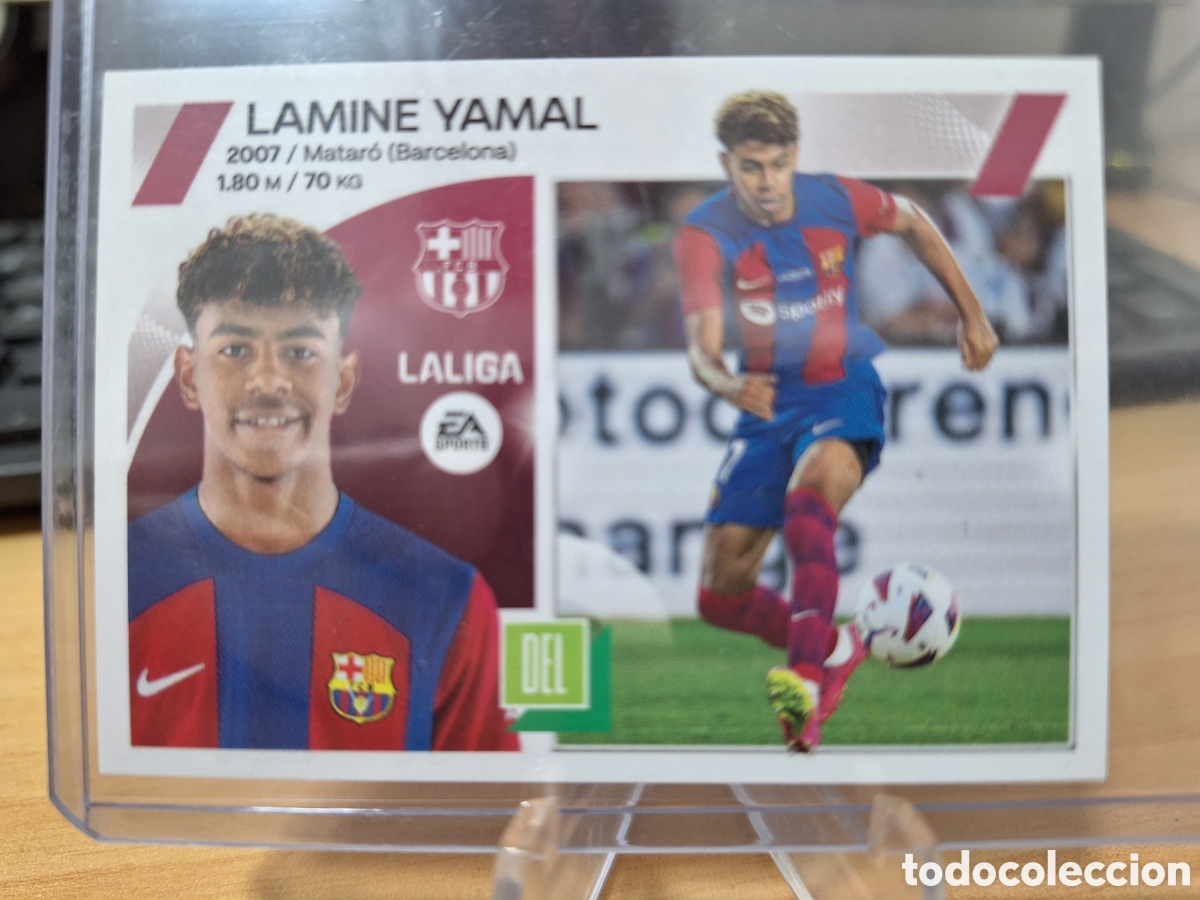 Cromos de f&uacute;tbol: LAMINE YAMAL ROOKIE 2023-2024 LIGA ESTE 23-24 COLOCA FC BARCELONA