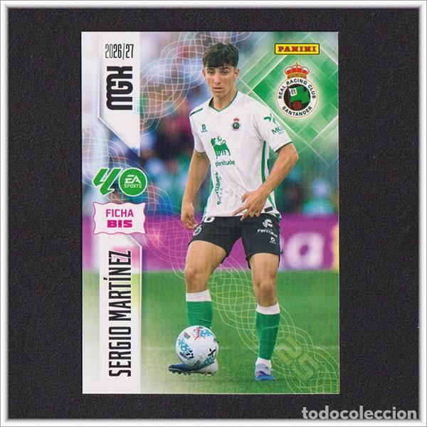 Cromos de f&uacute;tbol: MEGACRACKS 2026 2027 26 27 PANINI SERGIO MARTINEZ 283 BIS ROOKIE RACING SANTANDER LIGA MGK 2&ordf; ED