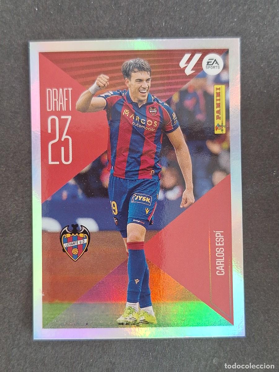 Fu&szlig;ball-Sticker: L2 CARLOS ESPI LEVANTE U. D. DRAFT 23 LIGA ESTE 2026 2027 26 27 NUNCA PEGADO SIN PEGAR