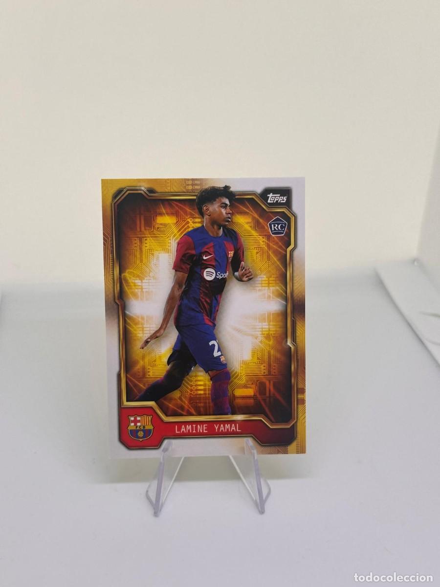 Cromos de f&uacute;tbol: Rookie Lamine Yamal FC Barcelona Topps Fan Set Golden Future 2023 24