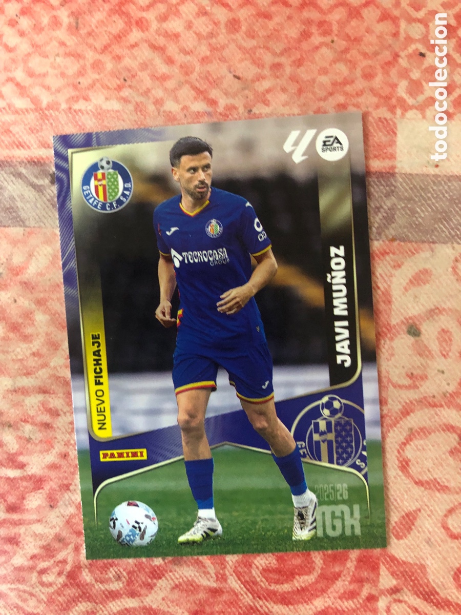 Cartes &agrave; collectionner de Football: 454 Javi Mu&ntilde;oz, Getafe CF, Nuevo Fichaje, Panini Megacracks 2025 2026 25 26