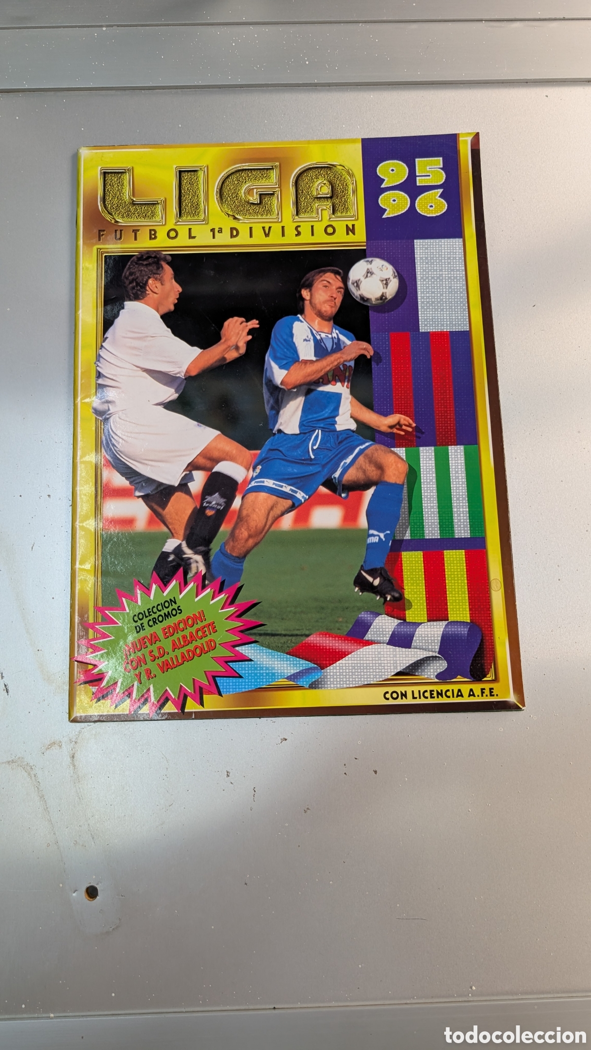 Cromos de f&uacute;tbol: ALBUM PLANCHA VAC&Iacute;O LIGA ESTE 1995/96 95 96 CON ALBACETE Y VALLADOLID NUNCA TUVO CROMOS PEGADOS