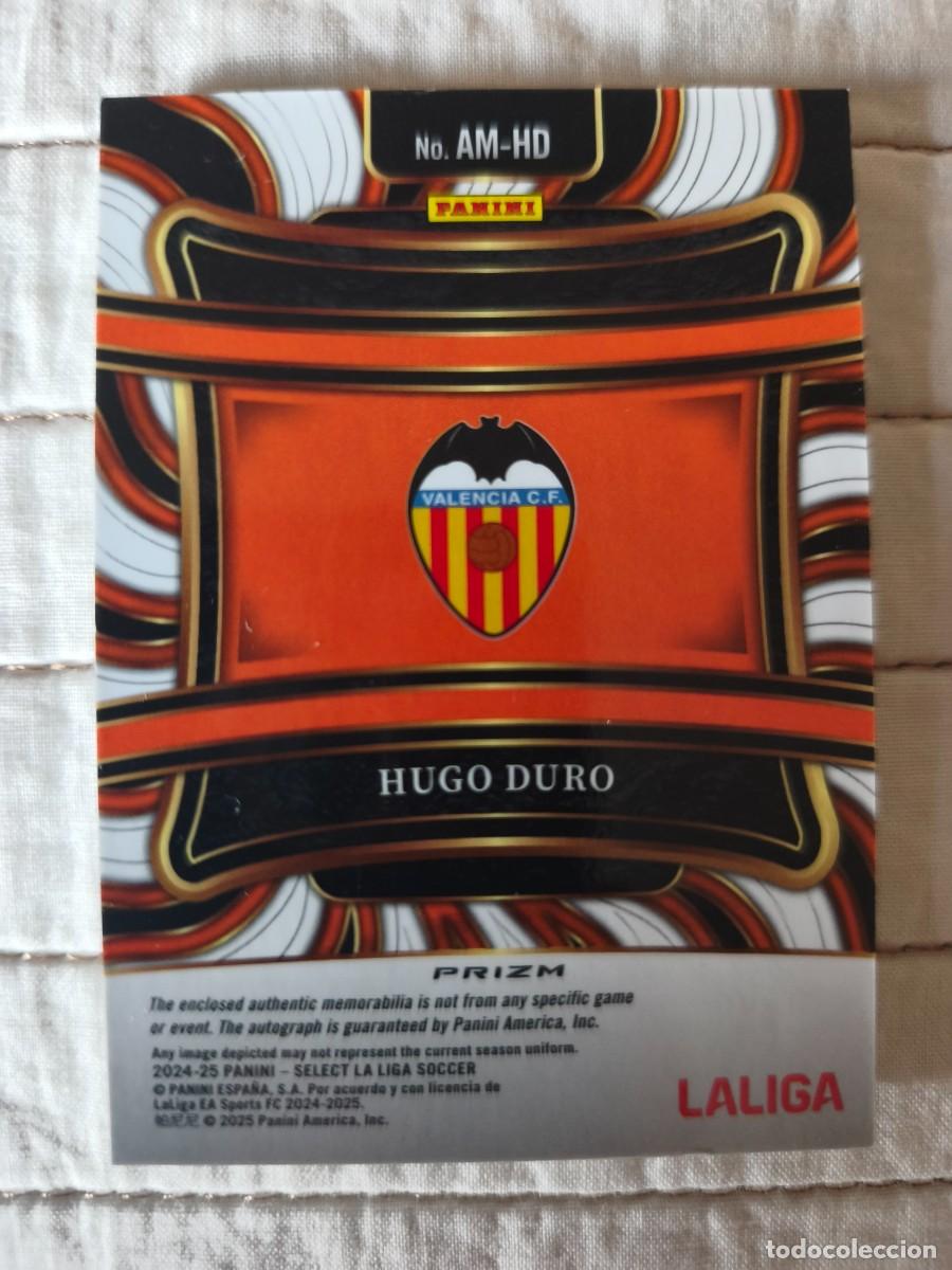 Cromos de f&uacute;tbol: Hugo Duro patch y auto select Prizm Panini Valencia - Foto 2