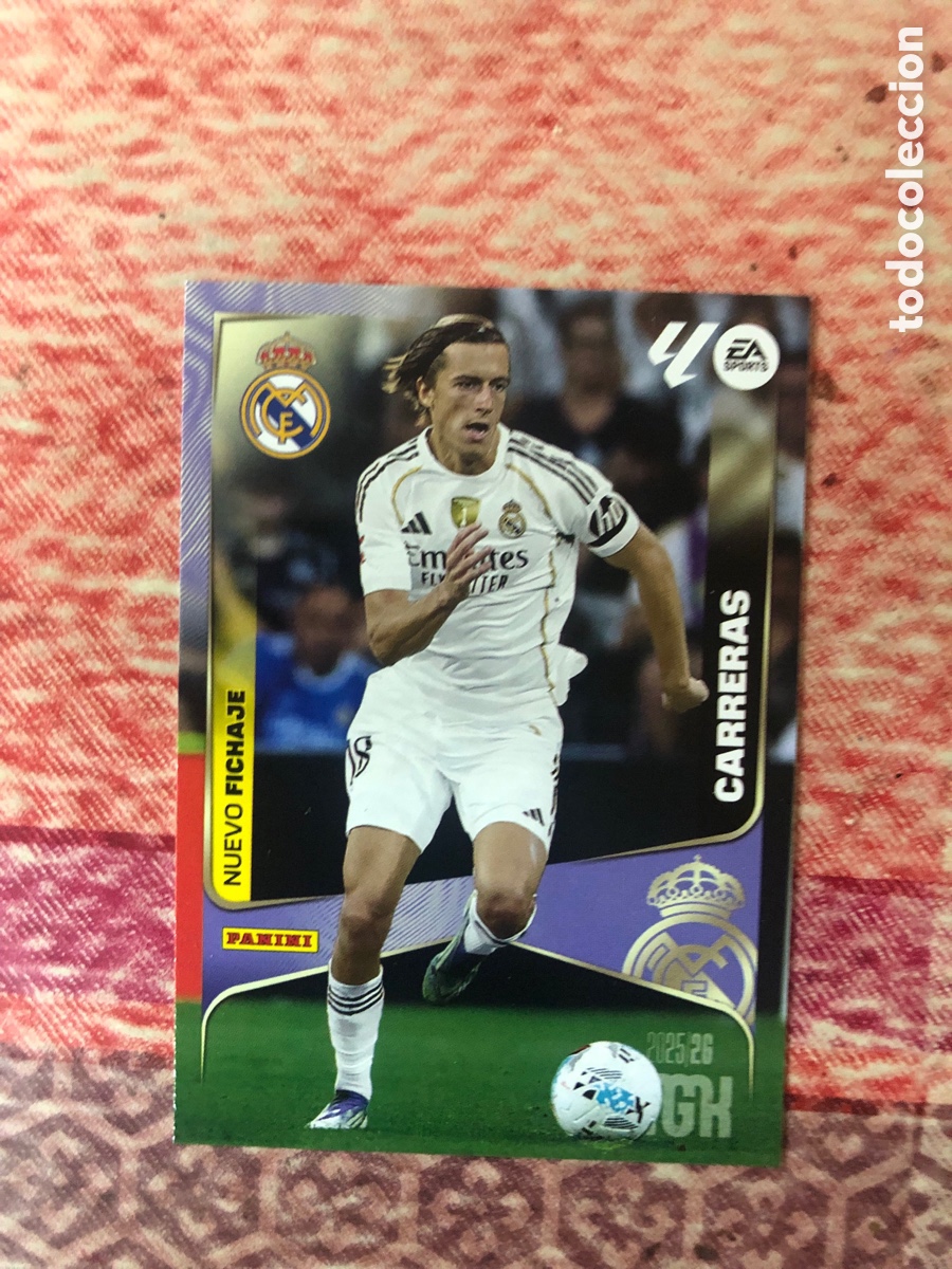 Cromos de f&uacute;tbol: 467 ALVARO CARRERAS REAL MADRID NUEVO FICHAJE MEGACRACKS 2025 2026 PANINI 25 26