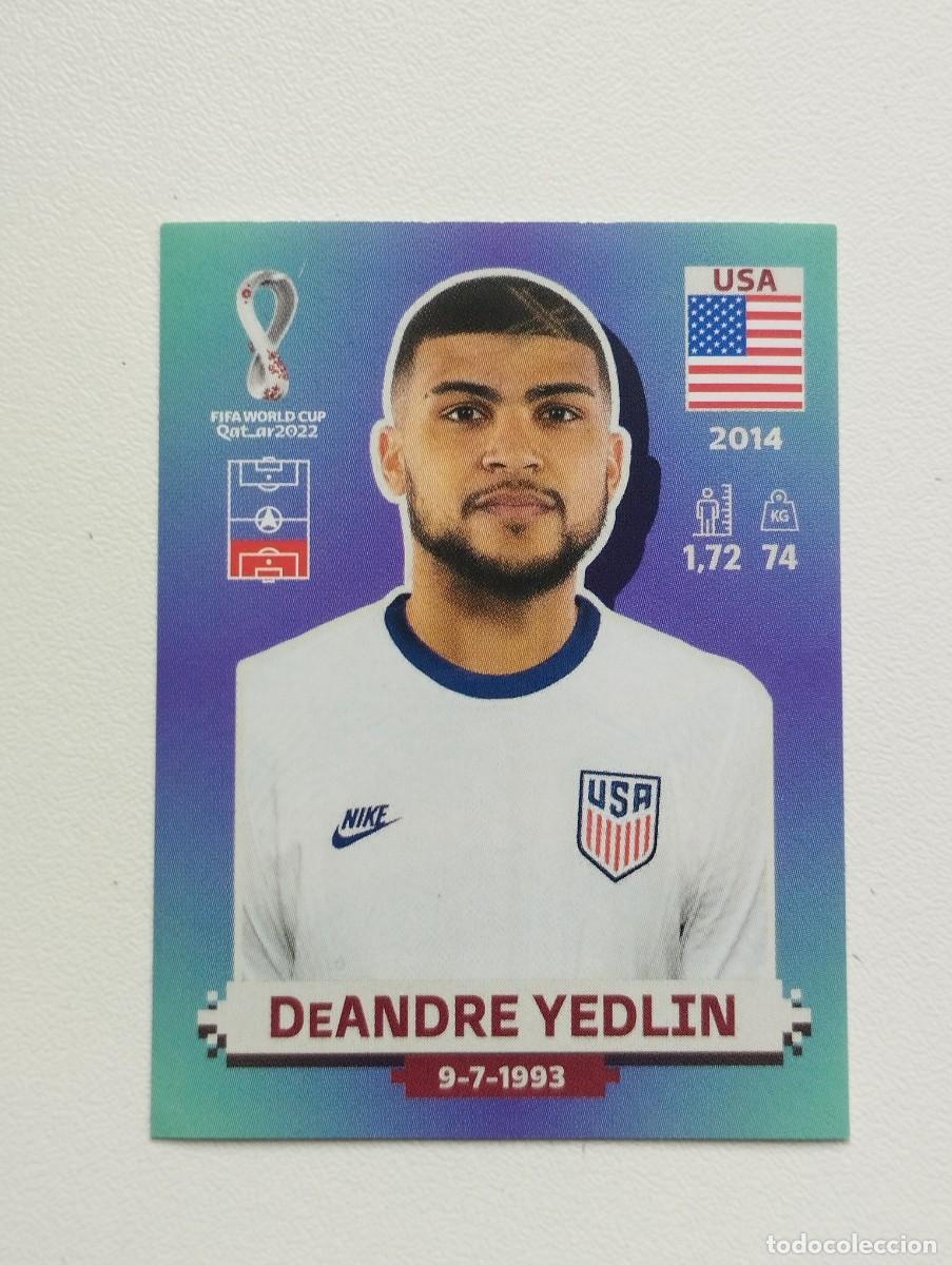 Cromos de f&uacute;tbol: CROMO STICKER PANINI COPA MUNDIAL DE FUTBOL QATAR 22 2022 DEANDRE YEDLIN USA9 USA 9 ESTADOS UNIDOS