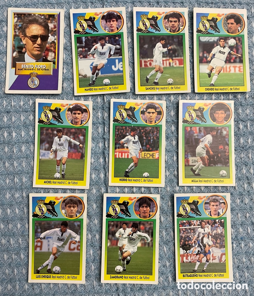 Cartes &agrave; collectionner de Football: Lote de 10 cromos Del Real Madrid a&ntilde;o 93/94