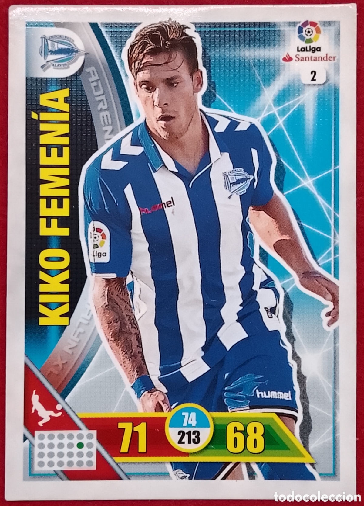 Cromos de f&uacute;tbol: Cromo N&ordm; 2 Kiko Femenia - Deportivo Alav&eacute;s - Adrenalyn XL 2016-17 Panini