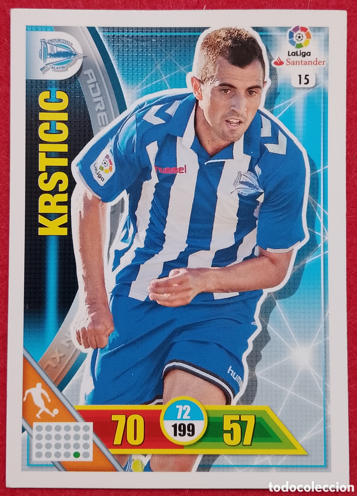 Cromos de f&uacute;tbol: Cromo n&deg;15 Krsticic Deportivo Alav&eacute;s - Adrenalyn XL 2016-17 Panini