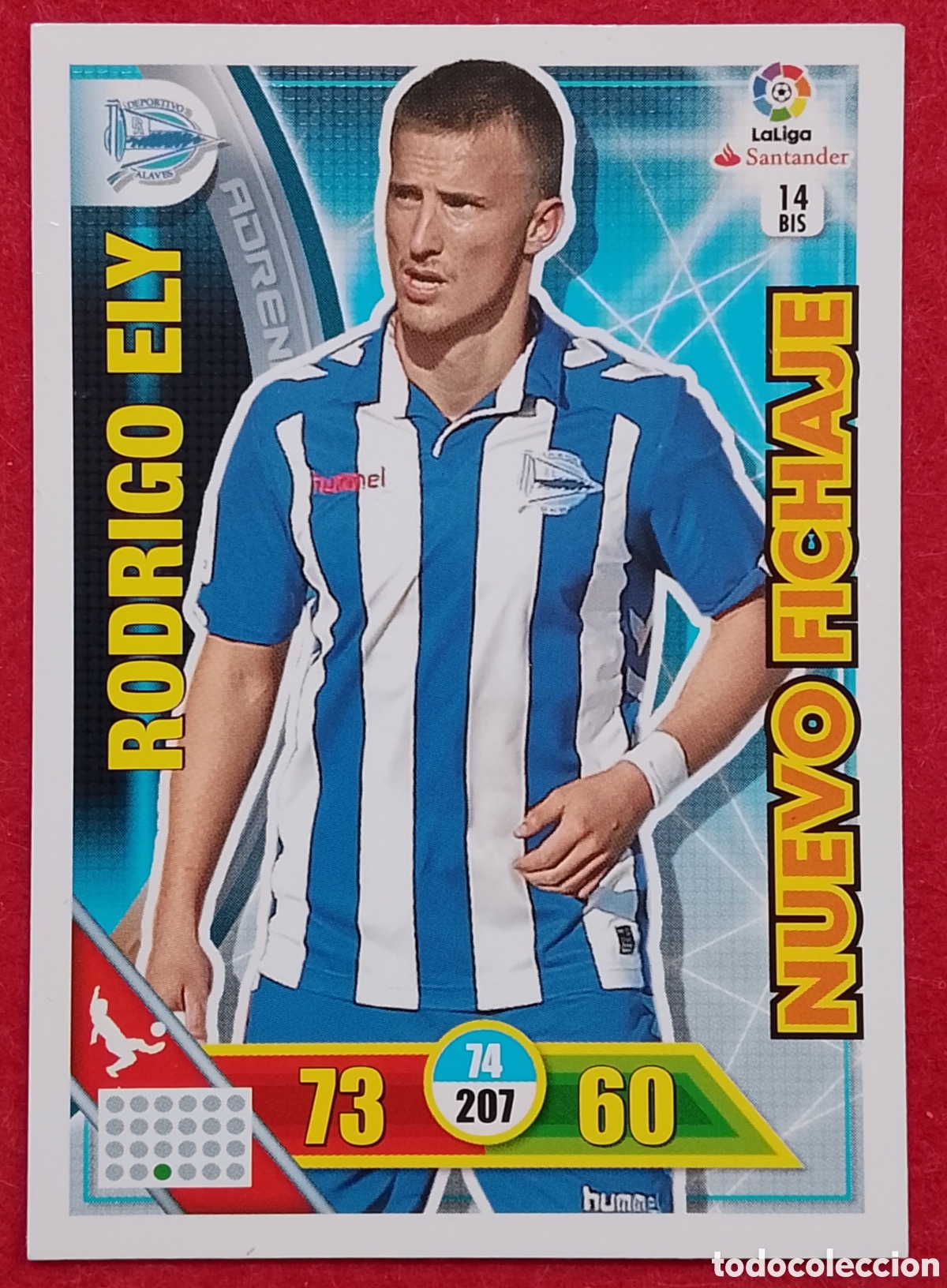 Cromos de f&uacute;tbol: Cromo n&deg;14 Rodrigo Ely Deportivo Alav&eacute;s - Adrenalyn XL 2016-17 Panini
