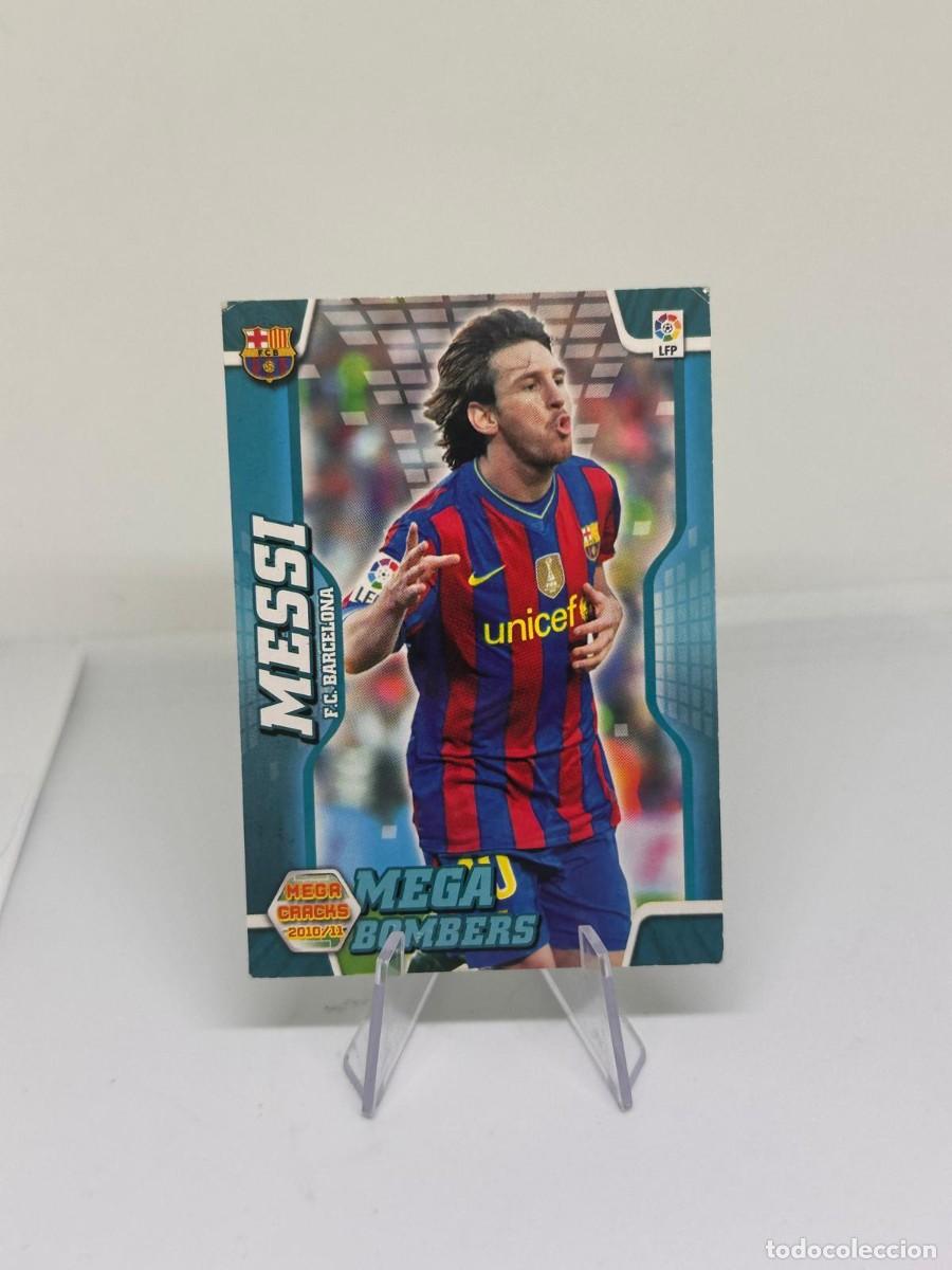 Cromos de f&uacute;tbol: Lionel Messi #397 FC Barcelona Panini Megacracks Mega Bombers 2010 11