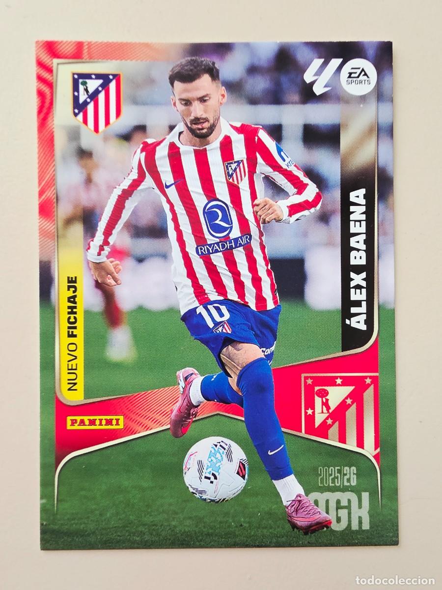 Cromos de f&uacute;tbol: 447 &Aacute;lex Baena, Atl&eacute;tico de Madrid, Nuevo Fichaje, Panini Megacracks MGK 2025 2025 25 26