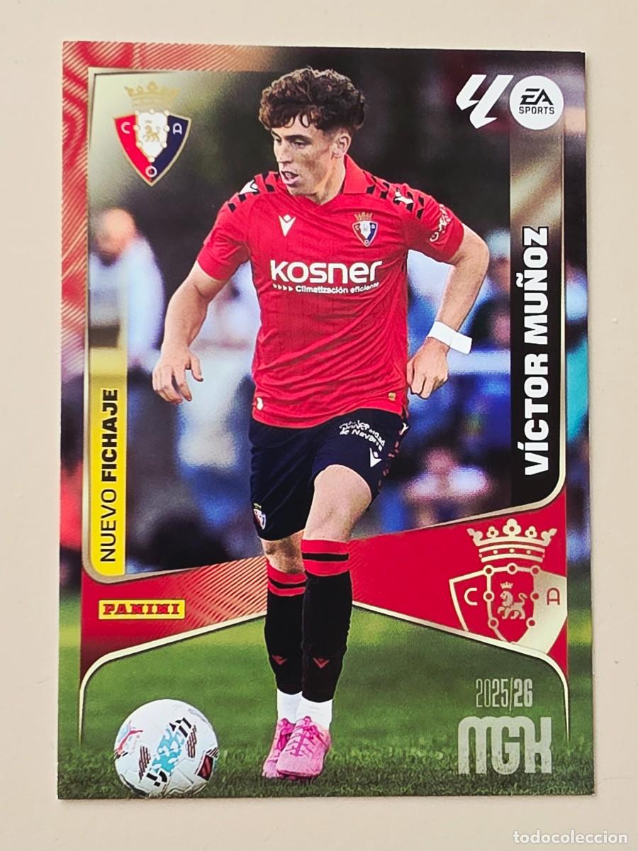 Cromos de Futebol: 455 V&iacute;ctor Mu&ntilde;oz, CA Osasuna, Rookie, Nuevo Fichaje, Panini Megacracks MGK 2025 2025 25 26