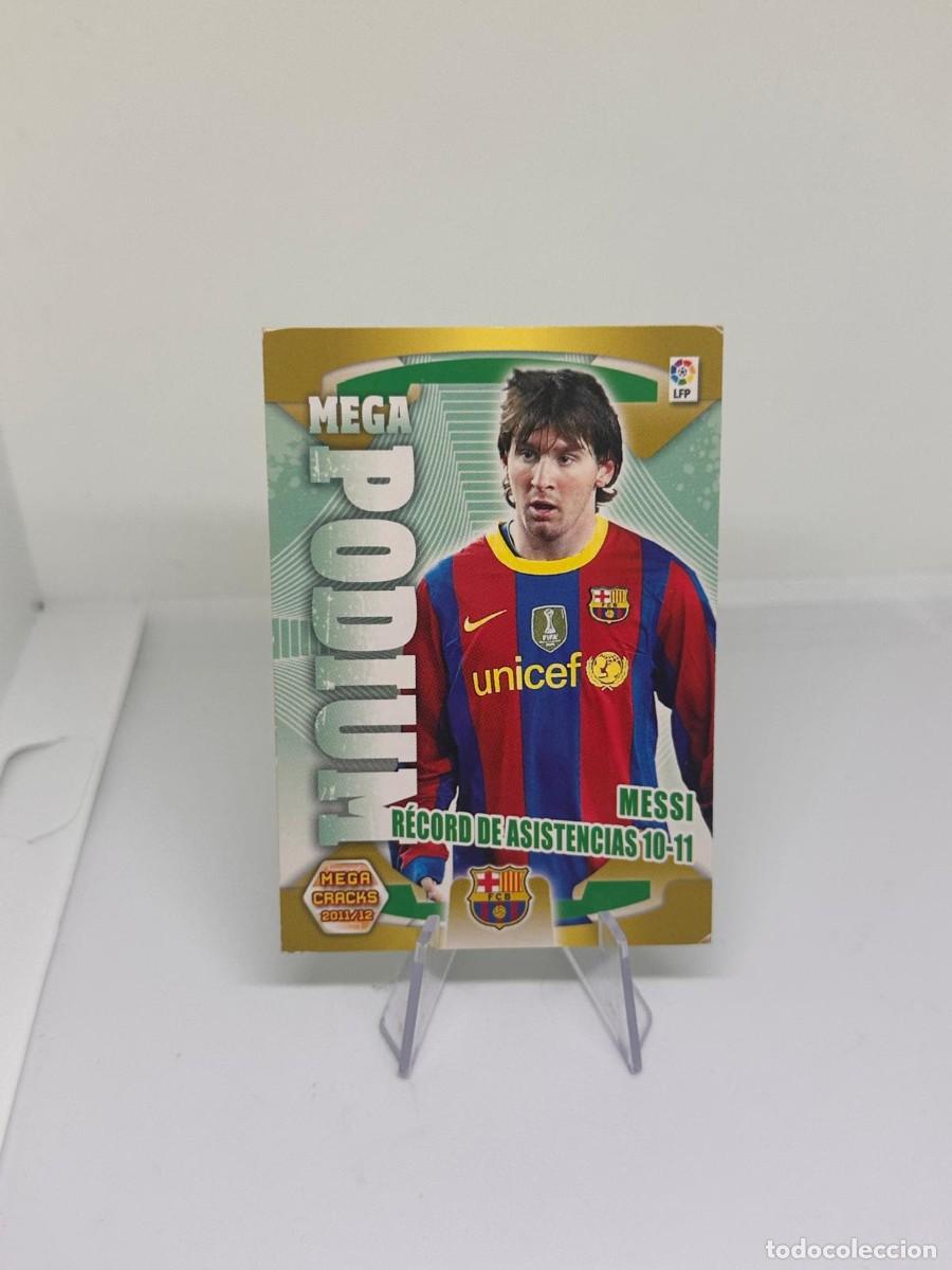 Cromos de f&uacute;tbol: Lionel Messi #369 FC Barcelona Panini Megacracks Mega Podium 2011 12