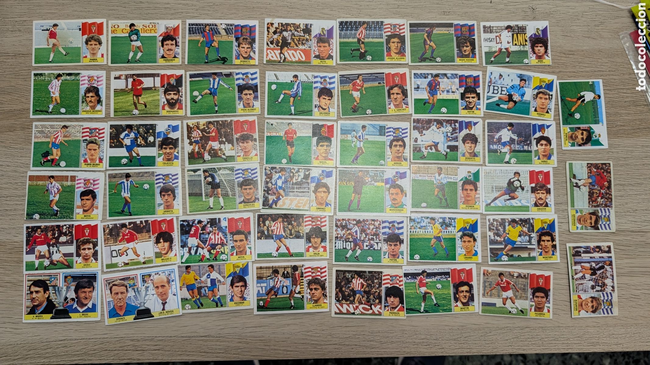 Cromos de f&uacute;tbol: LOTE 45 FICHAJES COLOCAS Y BAJAS DIFERENTES LIGA ESTE 1986/87 86 87 NUNCA PEGADOS
