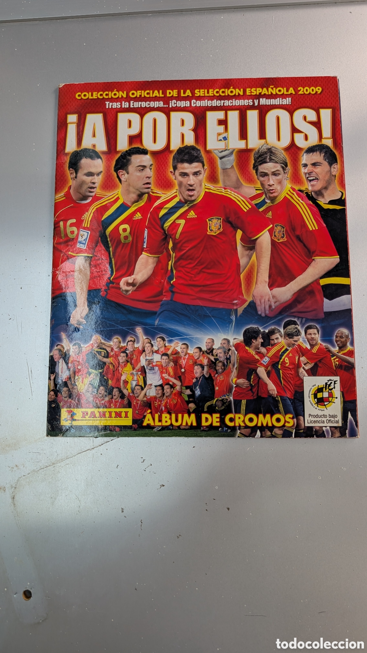 Cromos de f&uacute;tbol: ALBUM CASI COMPLETO (FALTAN 27) SELECCION ESPA&Ntilde;OLA 2009 A POR ELLOS PANINI BUEN ESTADO