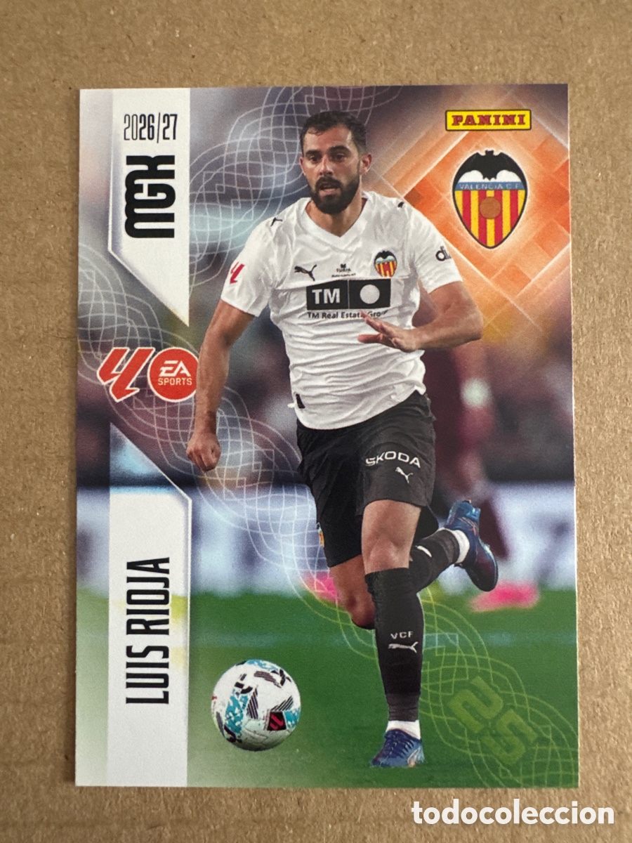 Cromos de f&uacute;tbol: # 355 Luis Rioja Valencia Megacracks 26 27 2026 2027