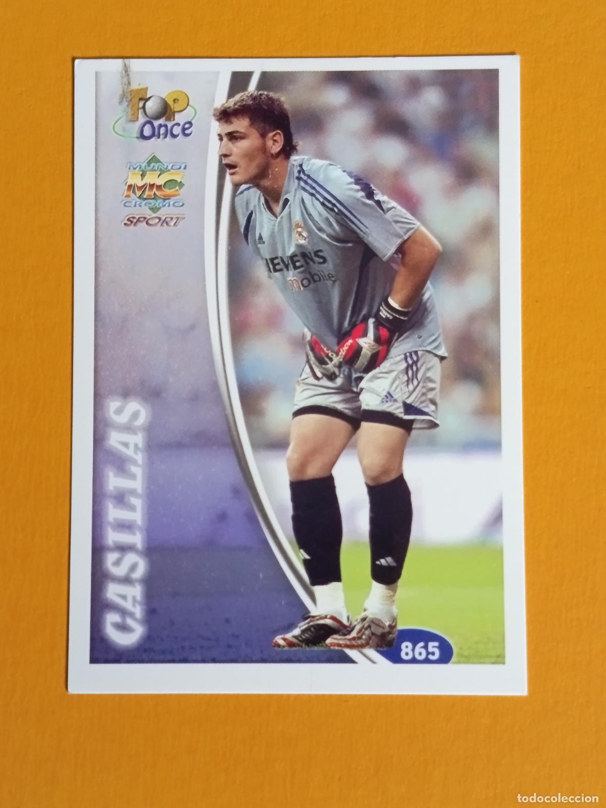 Cromos de f&uacute;tbol: 865 CASILLAS TOP ONCE. REAL MADRID. LAS FICHAS DE LA LIGA 2005. MUNDICROMO