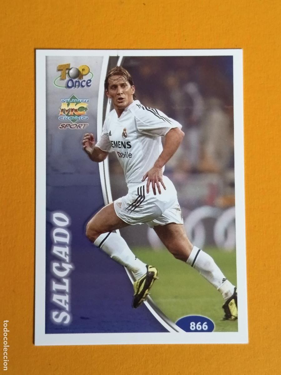 Cromos de f&uacute;tbol: 866 MICHEL SALGADO TOP ONCE. REAL MADRID. LAS FICHAS DE LA LIGA 2005. MUNDICROMO