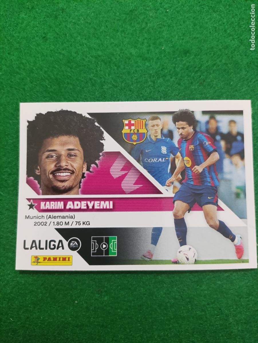 Cromos de f&uacute;tbol: LIGA ESTE 2026 2027 FC BARCELONA ADEYEMI FICHAJE N&ordm;19