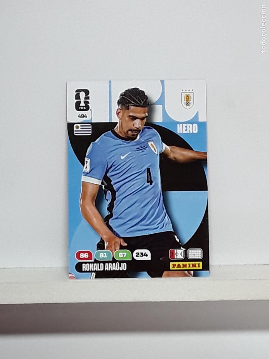 Cromos de f&uacute;tbol: ADRENALYN MUNDIAL 2026 WORLD CUP 26 ALBUM PANINI N 494 URUGUAY RONALD ARAUJO