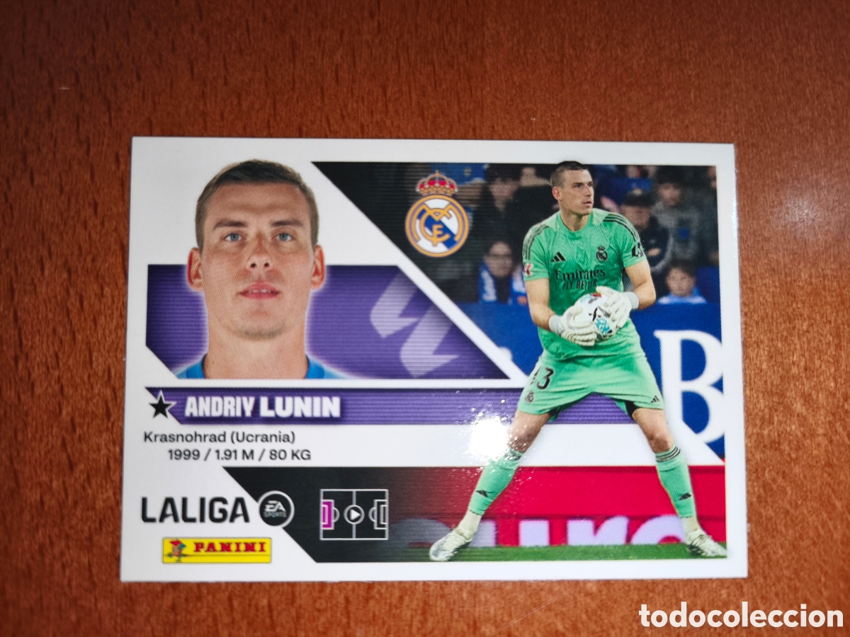 Cromos de f&uacute;tbol: Lunin n&deg;4 liga este 26/27 Real Madrid