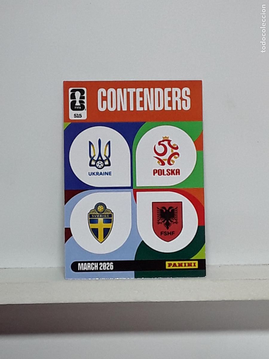 Cromos de f&uacute;tbol: ADRENALYN MUNDIAL 2026 WORLD CUP 26 ALBUM PANINI N 515 CONTENDERS UCRANIA POLONIA SUECIA ALBANIA