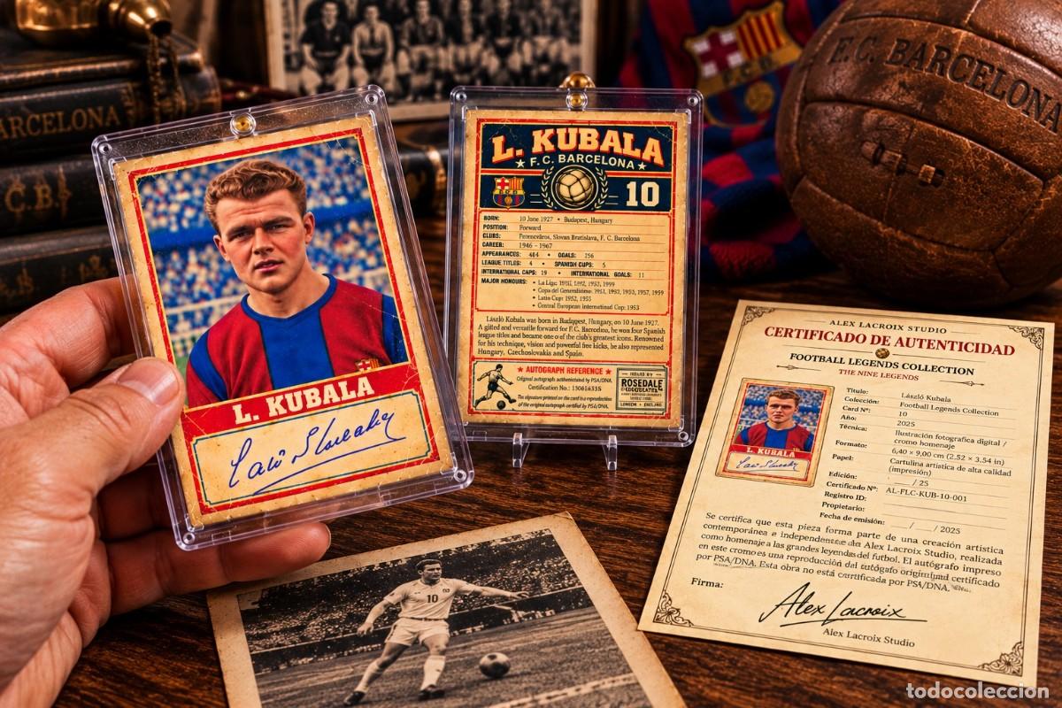 Cromos de f&uacute;tbol: L&Aacute;SZL&Oacute; KUBALA &mdash; F.C. BARCELONA Edici&oacute;n limitada y numerada