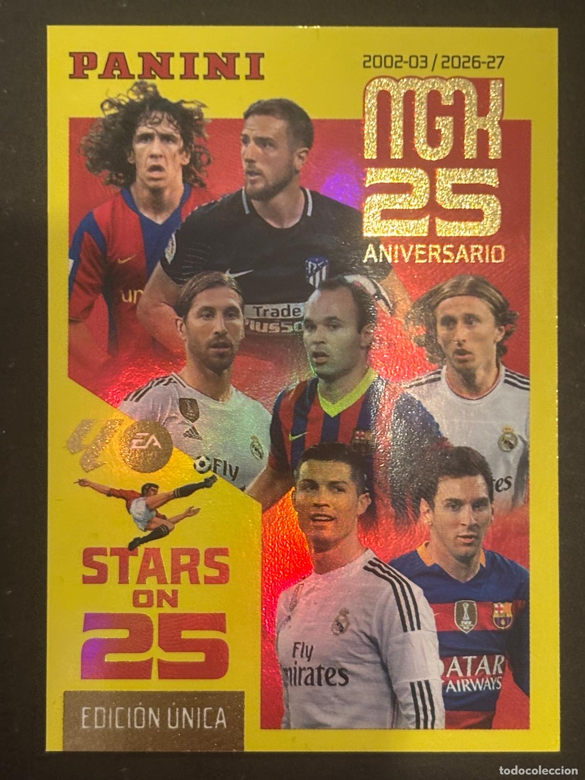 Cromos de f&uacute;tbol: 425 PUYOL/OBLAK/RAMOS/INIESTA/MODRIC/CRISTIANO/MESSI STARS ON 25 MEGACRACKS MGK 26-27
