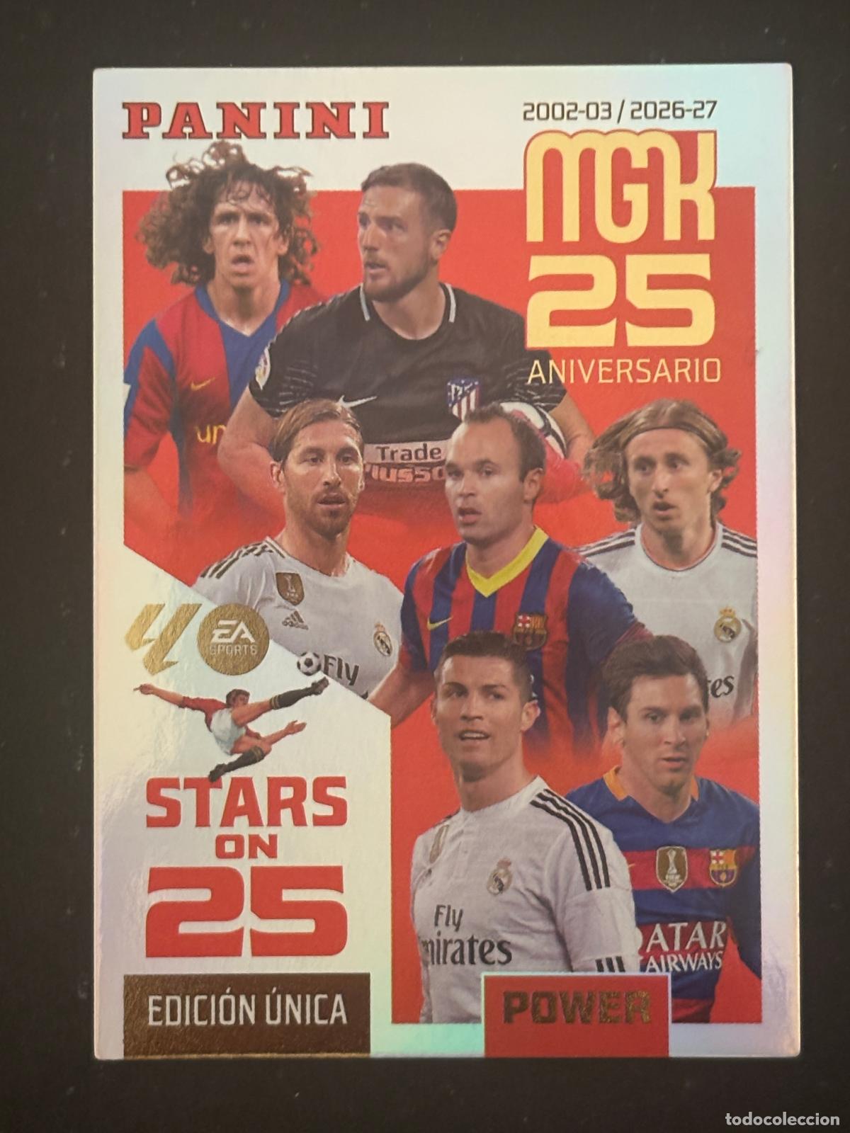 Cromos de f&uacute;tbol: 425P PUYOL/OBLAK/RAMOS/INIESTA/MODRIC/CRISTIANO/MESSI STARS ON 25 POWER MEGACRACKS