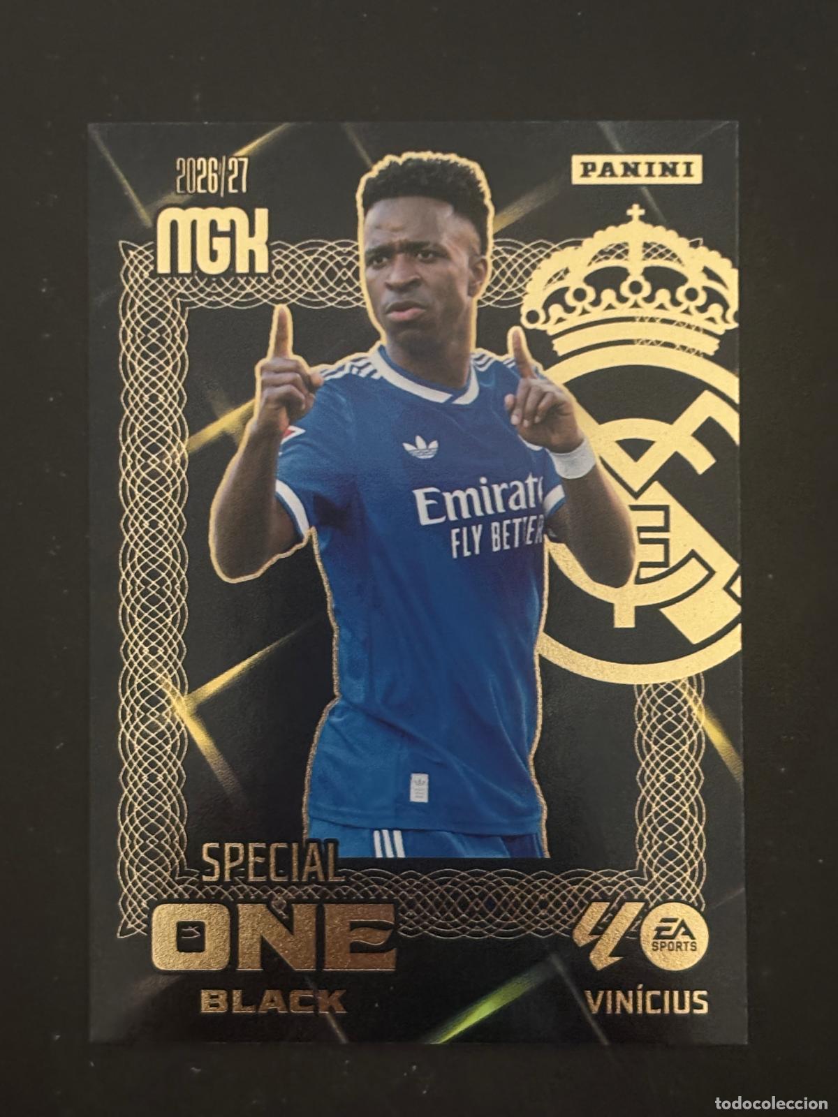 Fu&szlig;ball-Sticker: OB7 VIN&Iacute;CIUS REAL MADRID SPECIAL ONE BLACK MEGACRACKS MGK 26-27 2026-2027 PANINI LIGA