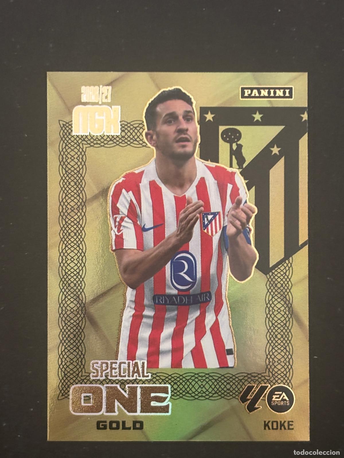 Fu&szlig;ball-Sticker: OG1 KOKE AT MADRID SPECIAL ONE GOLD MEGACRACKS MGK 26-27 2026-2027 PANINI LIGA