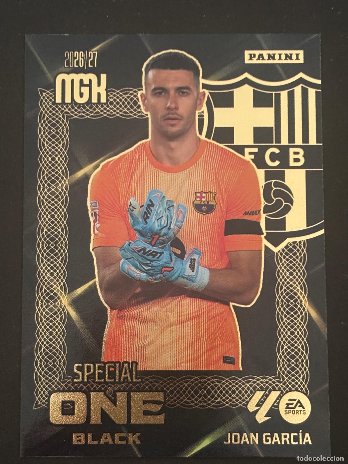 Fu&szlig;ball-Sticker: OB3 JOAN GARC&Iacute;A BARCELONA SPECIAL ONE BLACK MEGACRACKS MGK 26-27 2026-2027 PANINI LIGA