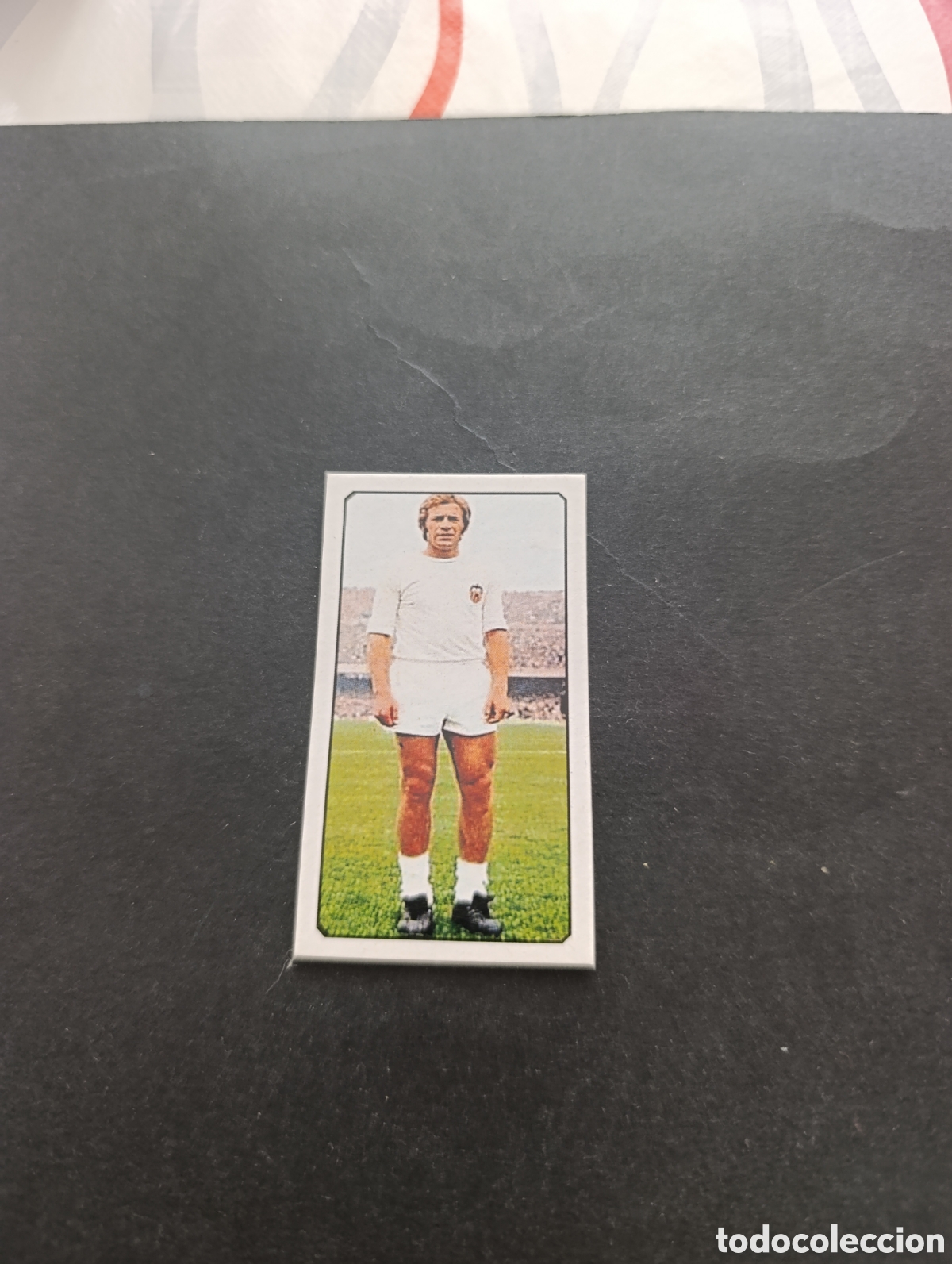 Fu&szlig;ball-Sticker: Cromo Adorno Valencia Liga Este 77 78, ampliaci&oacute;n de la colecci&oacute;n.