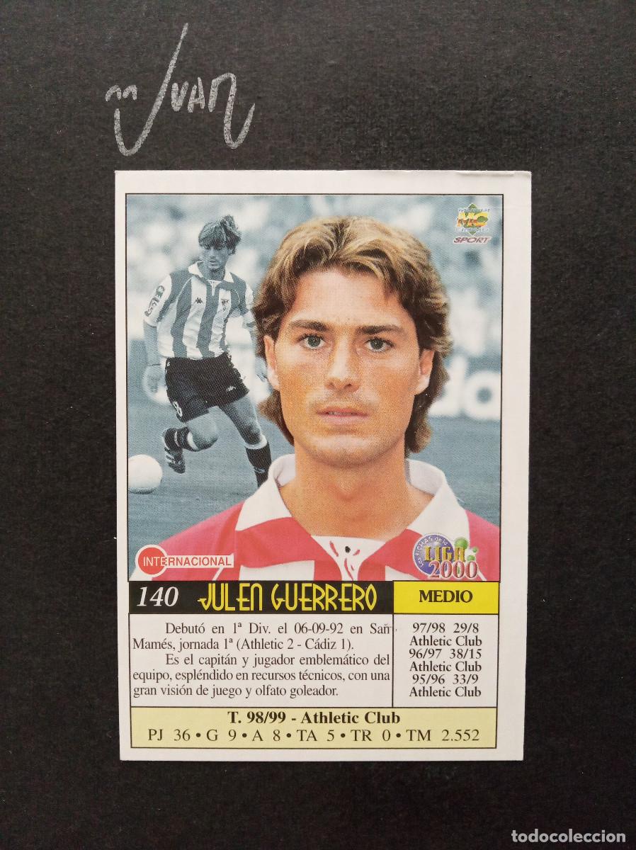 Cromos de f&uacute;tbol: 140 CORREGIDO JULEN GUERRERO ATHLETIC CLUB BILBAO ⚽ MUNDICROMO &reg; FICHAS LIGA FUTBOL 1999 2000 99 00