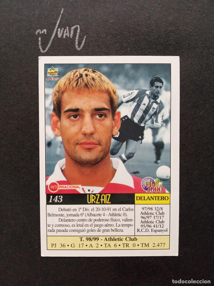Cromos de f&uacute;tbol: N&ordm; 143 ISMAEL URZAIZ ATHLETIC CLUB BILBAO ⚽ MUNDICROMO &reg; FICHAS LIGA FUTBOL 1999 2000 99 00