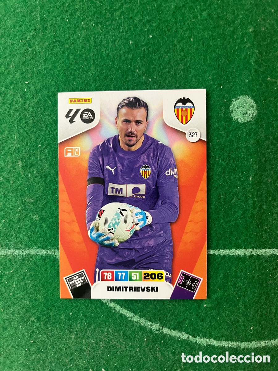 Cromos de f&uacute;tbol: 327 DIMITRIEVSKI VALENCIA ADRENALYN 2025 2026 PANINI