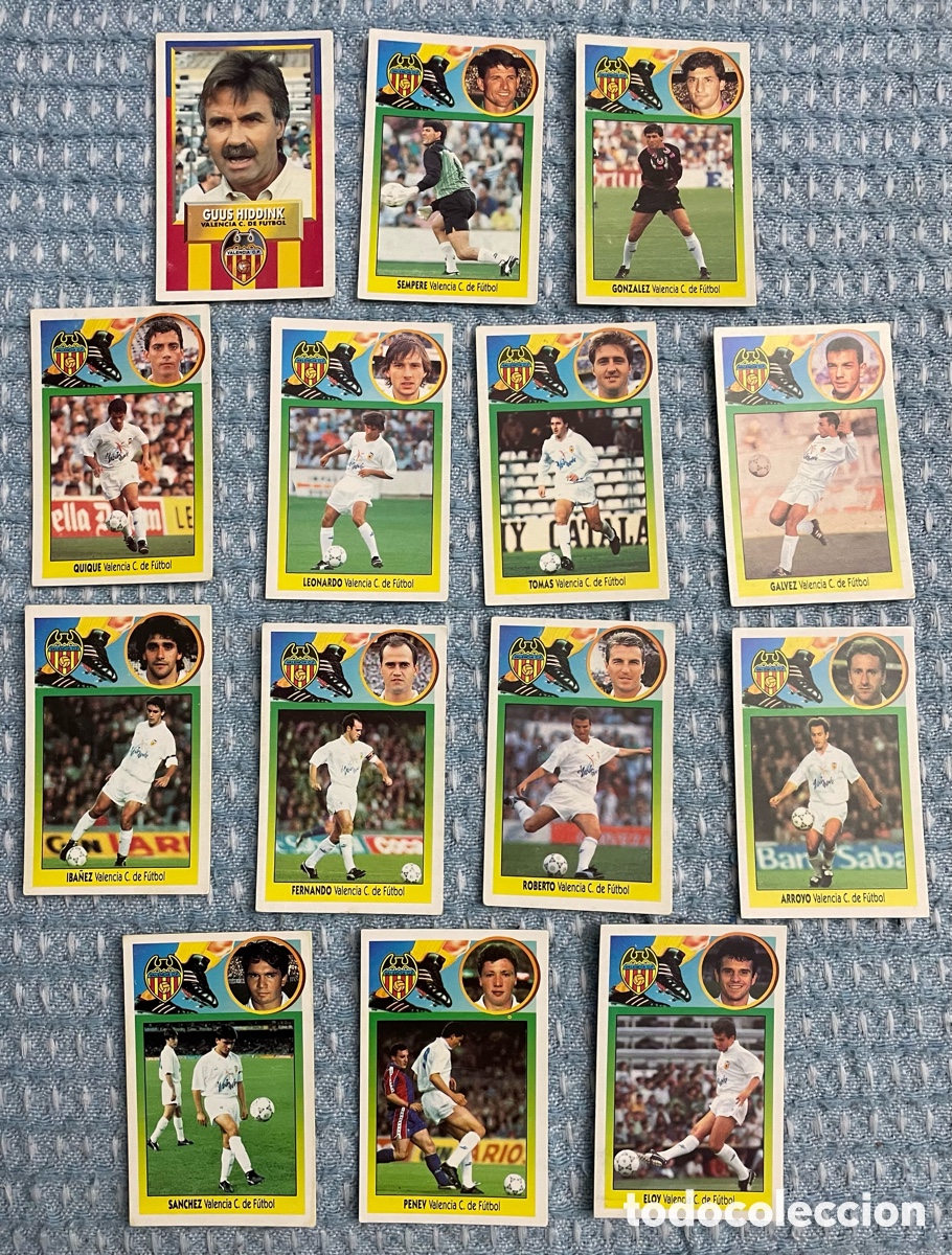 Fu&szlig;ball-Sticker: Lote de cromos oficiales de la liga del Valencia a&ntilde;o 93/94