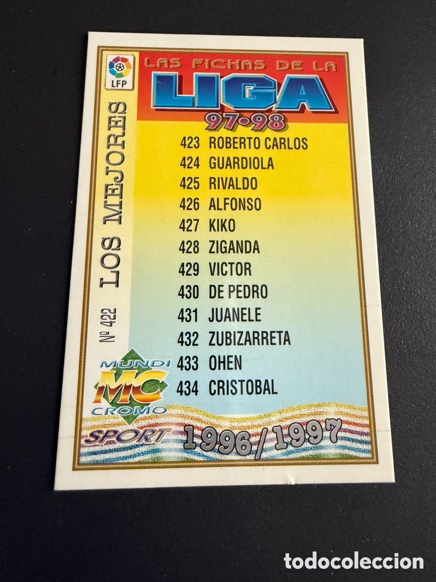 Football Stickers: MUNDICROMO 97-98. n 422. &Iacute;ndice LOS MEJORES