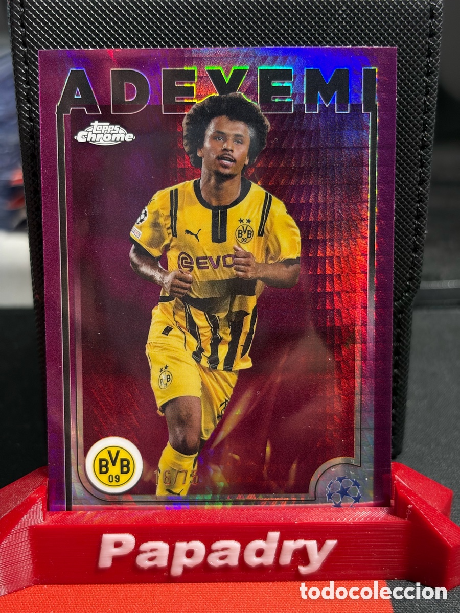 Cromos de f&uacute;tbol: 2024-25 CHROME UEFA MAGENTA REFRACTOR /75 [ KARIM ADEYEMI ] DORTMUND