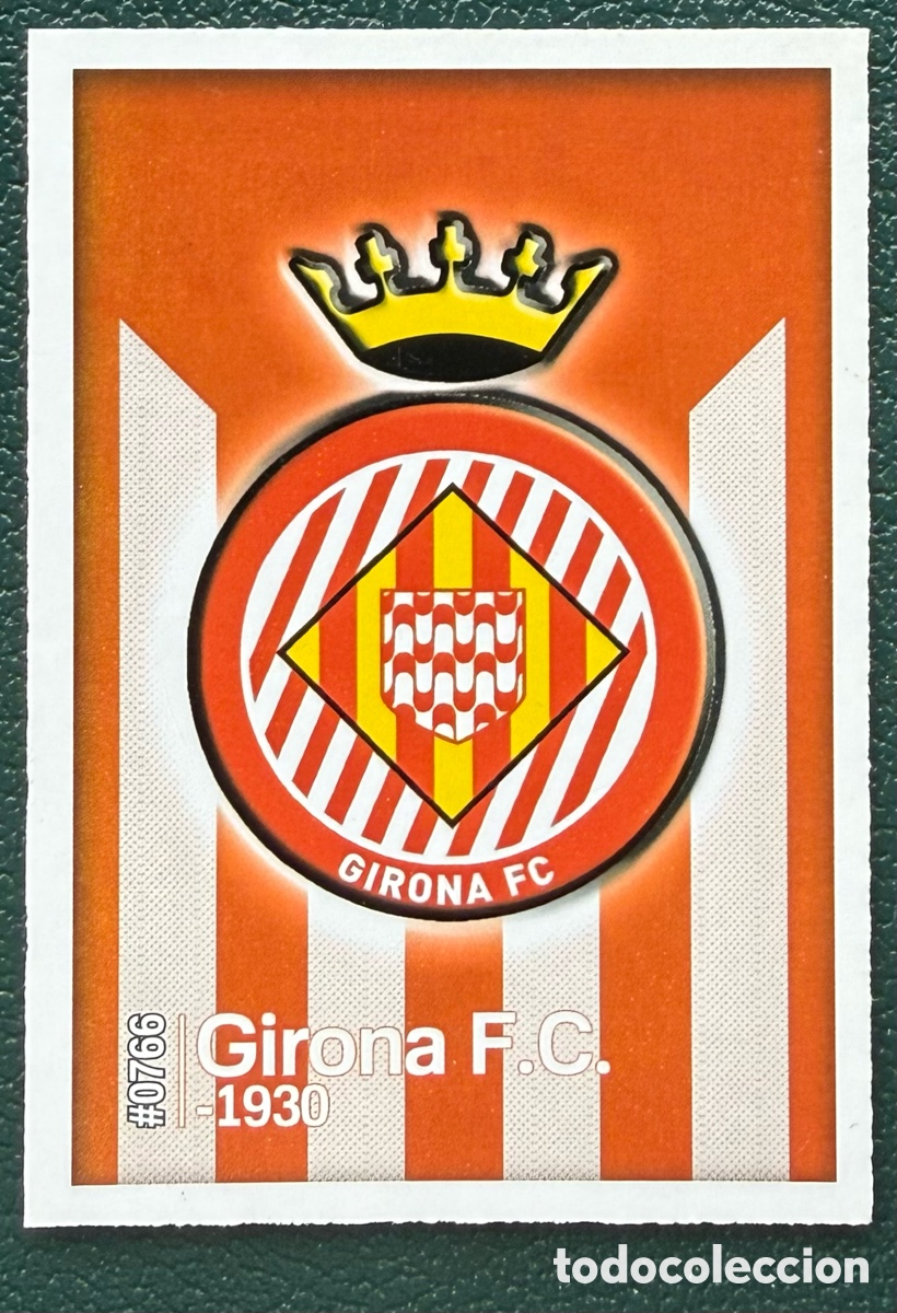 Football Stickers: 766 ESCUDO GIRONA FC FICHAS ALBUM MUNDICROMO 2015 2016 15 16